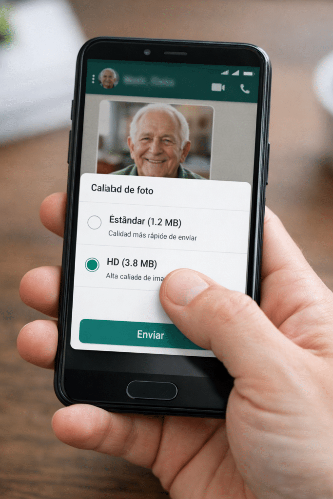pasos para enviar fotos por whatsapp sin perder calidad