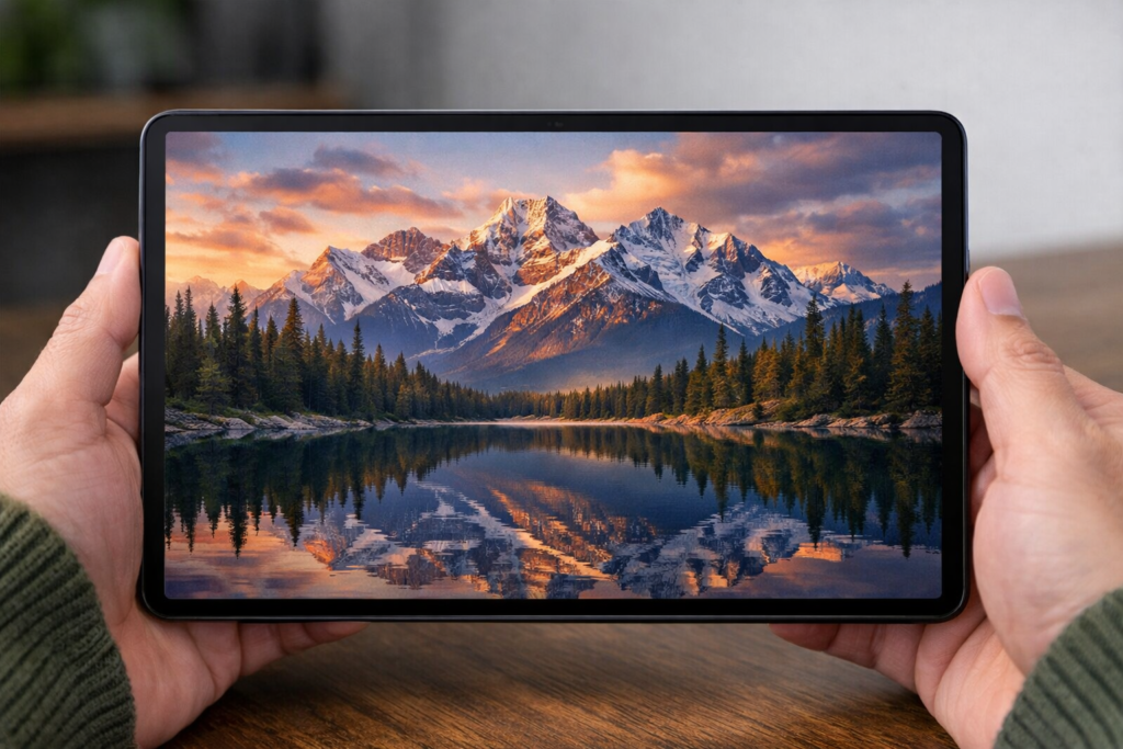 persona mayor disfrutando de una de las mejores tablets para mayores de 11 pulgadas.