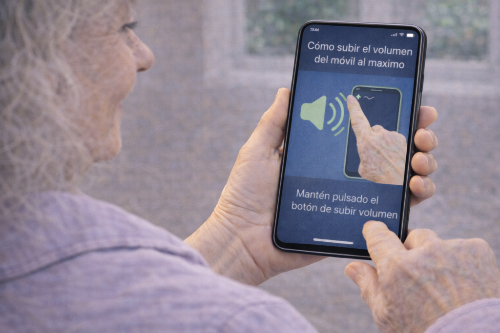 subir el volumen del móvil al máximo
