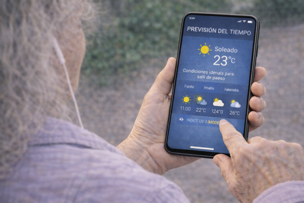 ver el tiempo en el móvil