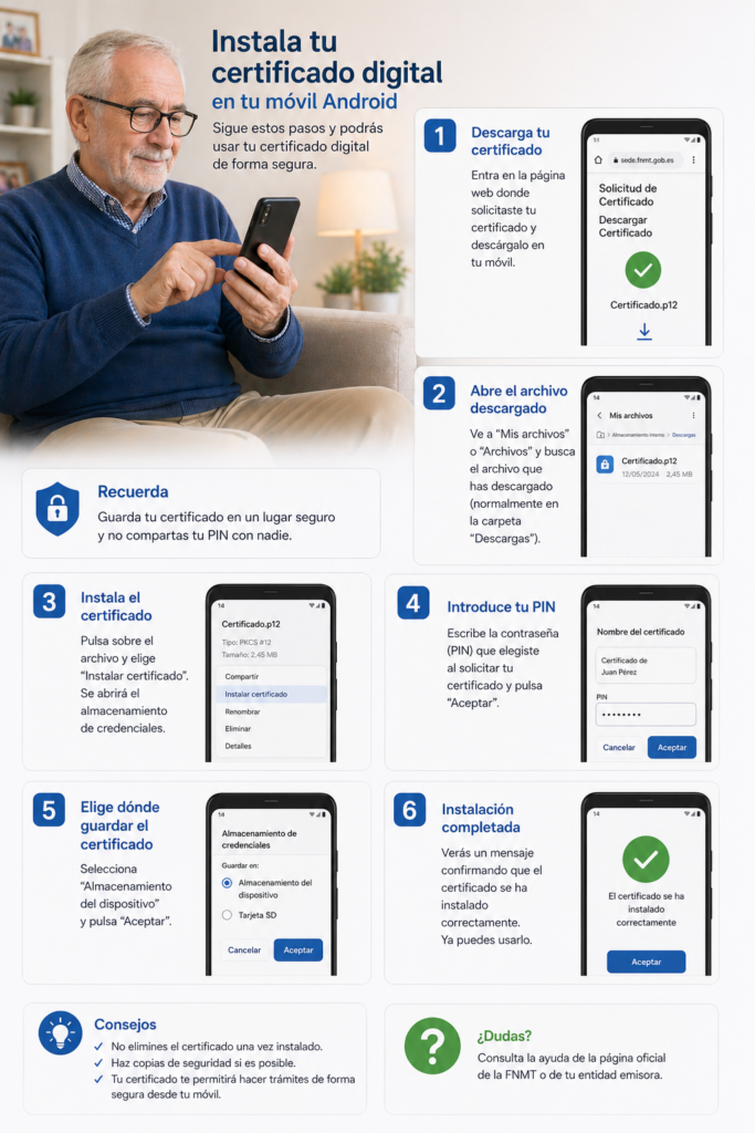 instalar el certificado en el móvil