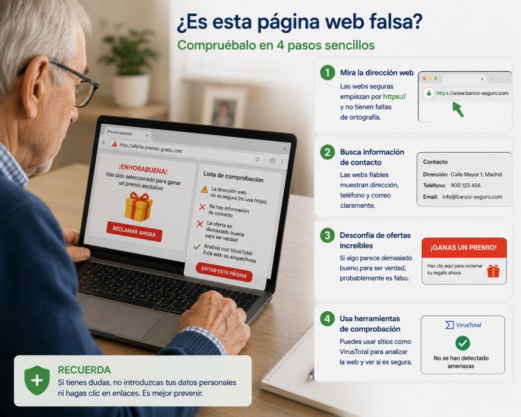 detectar una página web falsa