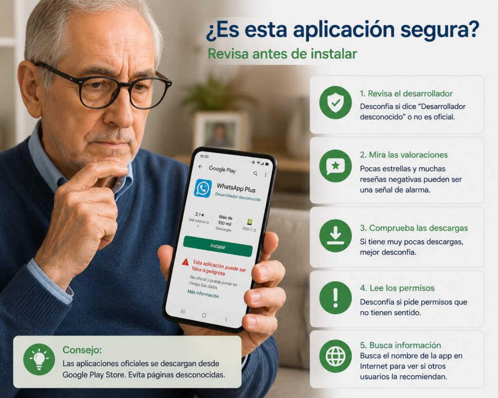 reconocer una app falsa