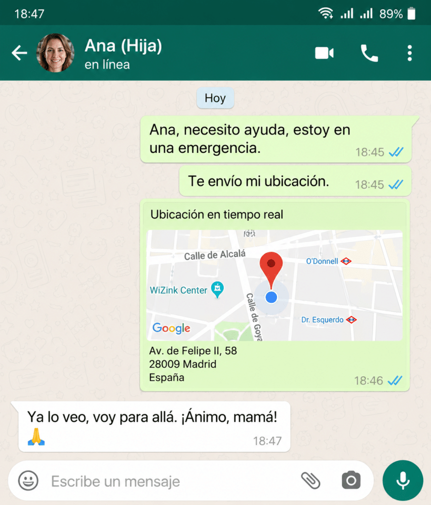 pedir ayuda con el móvil sin llamar