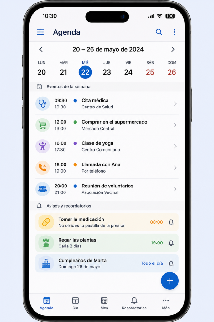 usar el calendario del móvil